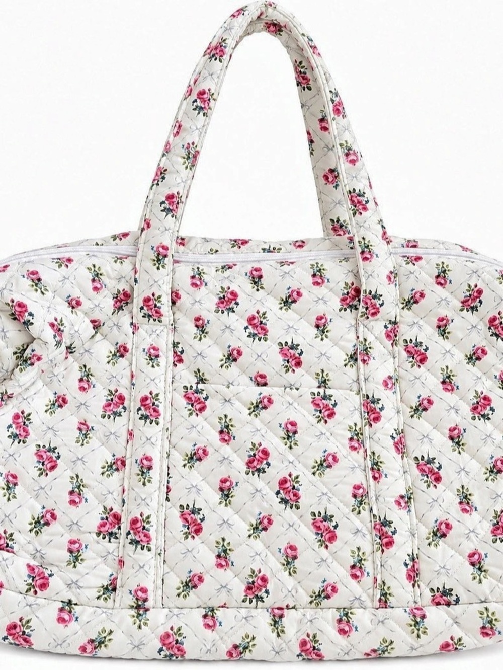 Floral Travel Bag in White & Pink Like New